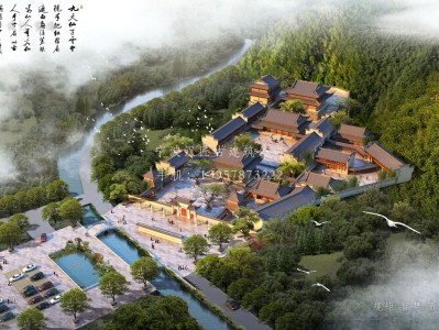 广东资教寺总体建筑规划方案图
